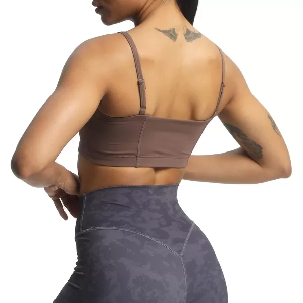 Aoxjox Womens Workout Bandeau Sports Bras Training Fitness Running Yoga Crop Tank Top1 Fudge Coffee