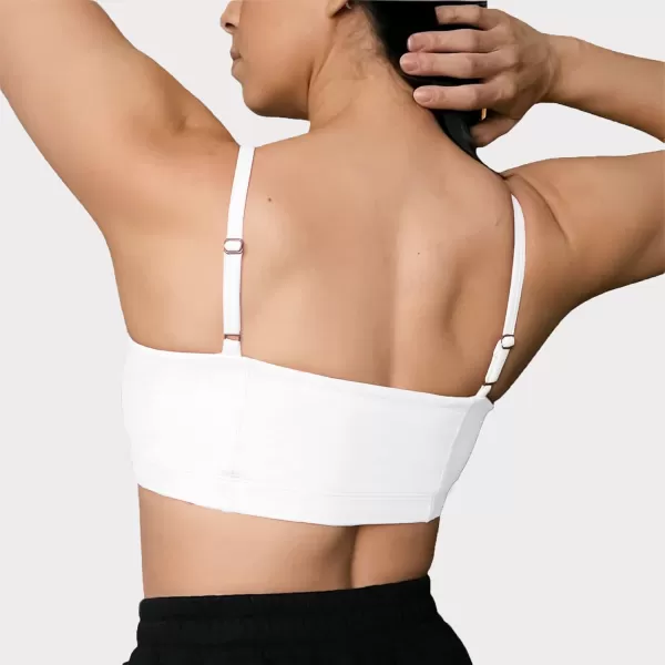 Aoxjox Womens Workout Bandeau Sports Bras Training Fitness Running Yoga Crop Tank Top1 White