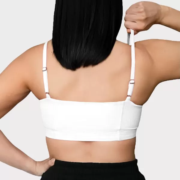 Aoxjox Womens Workout Bandeau Sports Bras Training Fitness Running Yoga Crop Tank Top1 White