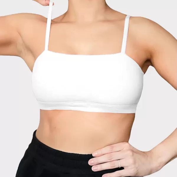 Aoxjox Womens Workout Bandeau Sports Bras Training Fitness Running Yoga Crop Tank Top1 White