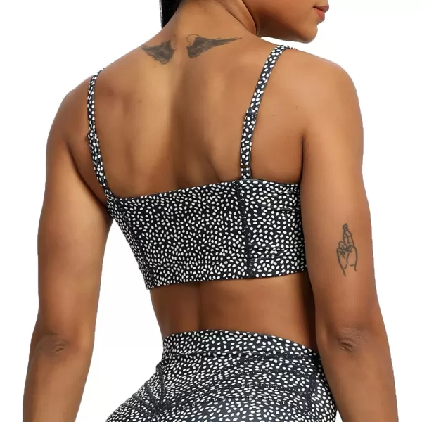 Aoxjox Womens Workout Bandeau Sports Bras Training Fitness Running Yoga Crop Tank Top2 Blueberry Dot Print