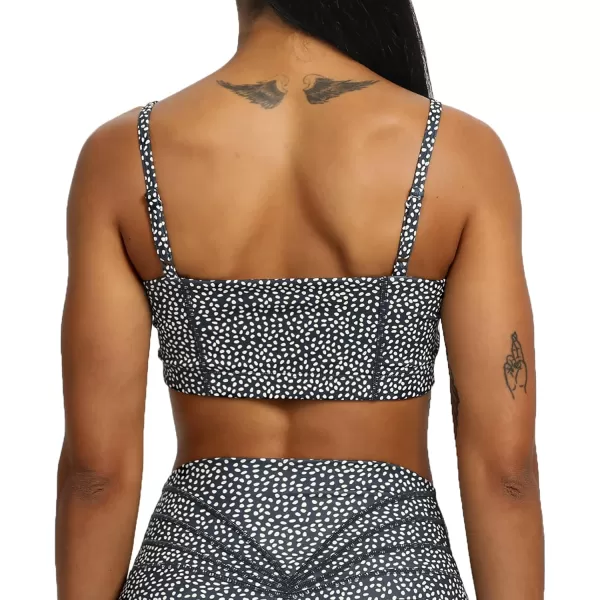 Aoxjox Womens Workout Bandeau Sports Bras Training Fitness Running Yoga Crop Tank Top2 Blueberry Dot Print