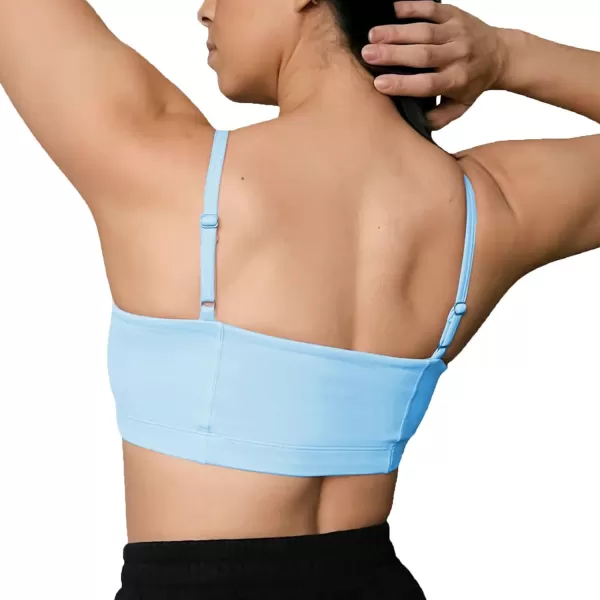 Aoxjox Womens Workout Bandeau Sports Bras Training Fitness Running Yoga Crop Tank TopAiry Blue