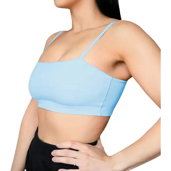 Aoxjox Womens Workout Bandeau Sports Bras Training Fitness Running Yoga Crop Tank TopAiry Blue