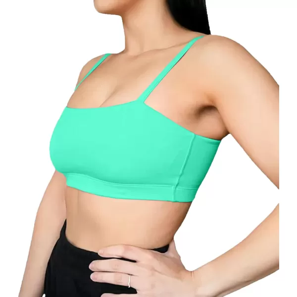 Aoxjox Womens Workout Bandeau Sports Bras Training Fitness Running Yoga Crop Tank TopBiscay Green