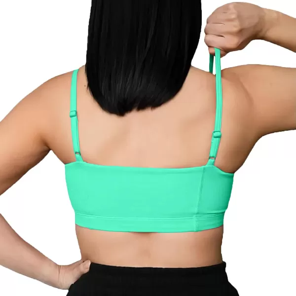 Aoxjox Womens Workout Bandeau Sports Bras Training Fitness Running Yoga Crop Tank TopBiscay Green