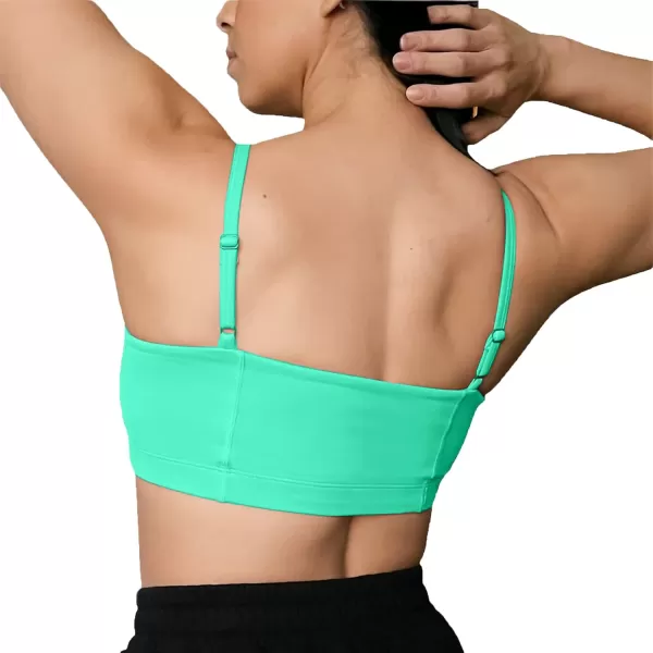 Aoxjox Womens Workout Bandeau Sports Bras Training Fitness Running Yoga Crop Tank TopBiscay Green