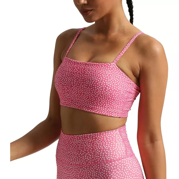 Aoxjox Womens Workout Bandeau Sports Bras Training Fitness Running Yoga Crop Tank TopCarmine Dot Print
