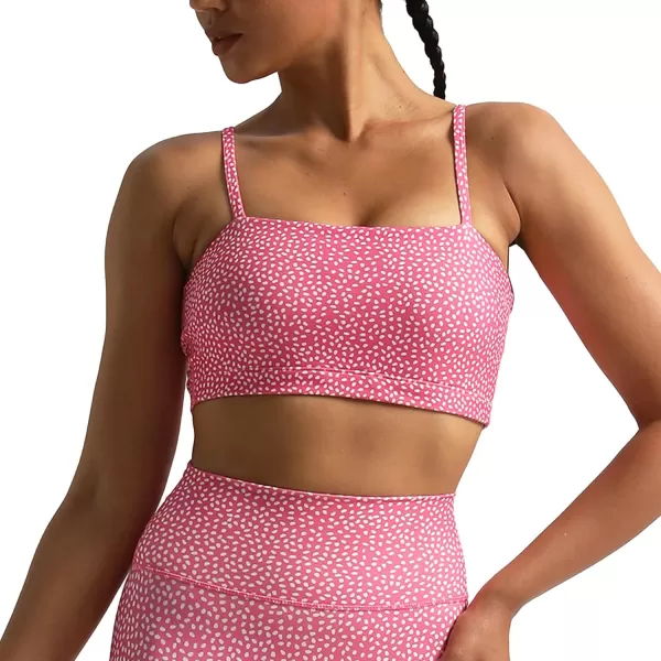 Aoxjox Womens Workout Bandeau Sports Bras Training Fitness Running Yoga Crop Tank TopCarmine Dot Print