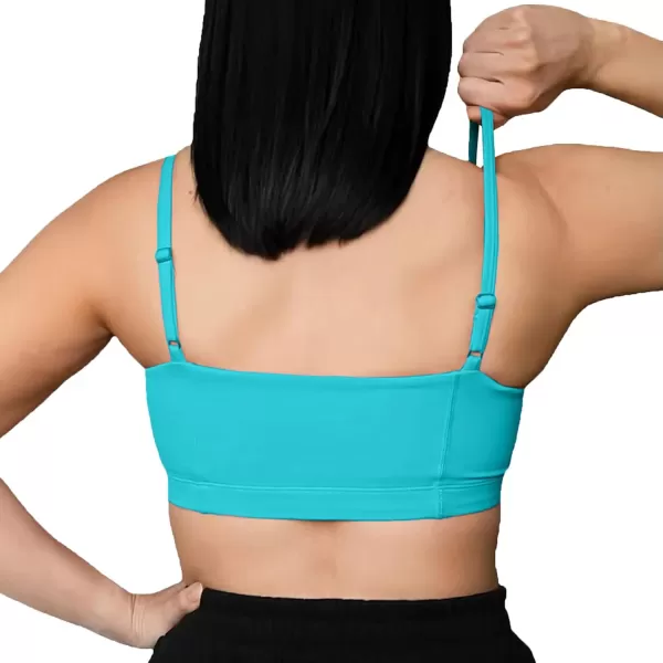 Aoxjox Womens Workout Bandeau Sports Bras Training Fitness Running Yoga Crop Tank TopCeramic Green
