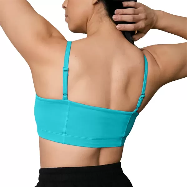 Aoxjox Womens Workout Bandeau Sports Bras Training Fitness Running Yoga Crop Tank TopCeramic Green
