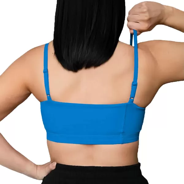 Aoxjox Womens Workout Bandeau Sports Bras Training Fitness Running Yoga Crop Tank TopDirectoire Blue