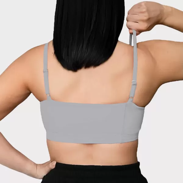 Aoxjox Womens Workout Bandeau Sports Bras Training Fitness Running Yoga Crop Tank TopGrey