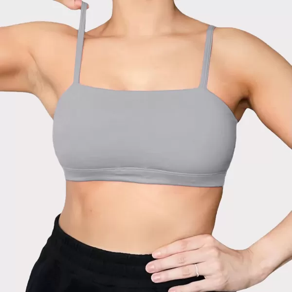 Aoxjox Womens Workout Bandeau Sports Bras Training Fitness Running Yoga Crop Tank TopGrey