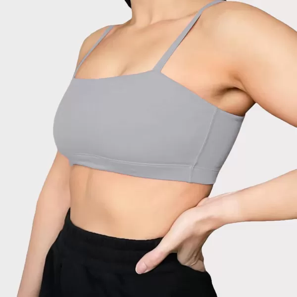 Aoxjox Womens Workout Bandeau Sports Bras Training Fitness Running Yoga Crop Tank TopGrey