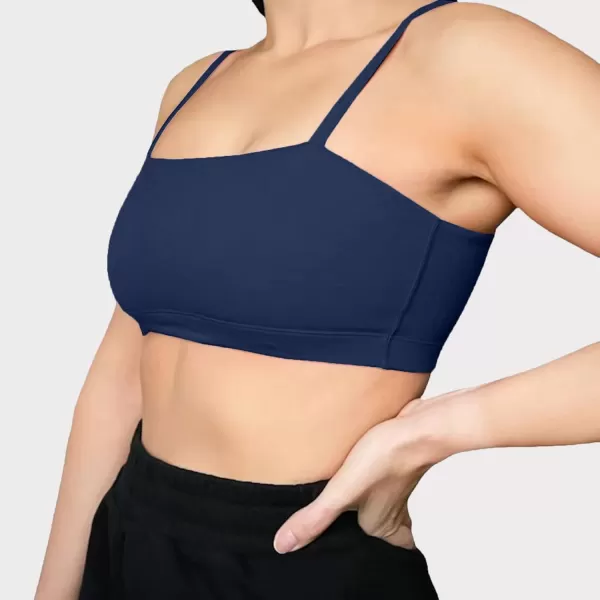Aoxjox Womens Workout Bandeau Sports Bras Training Fitness Running Yoga Crop Tank TopNavy