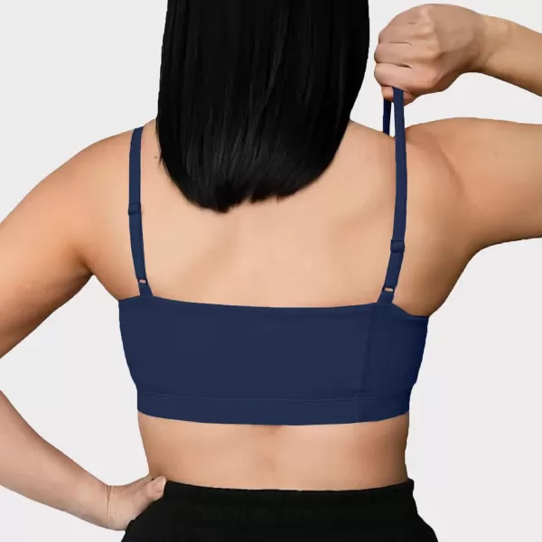 Aoxjox Womens Workout Bandeau Sports Bras Training Fitness Running Yoga Crop Tank TopNavy