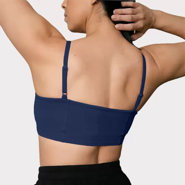 Aoxjox Womens Workout Bandeau Sports Bras Training Fitness Running Yoga Crop Tank TopNavy
