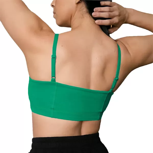 Aoxjox Womens Workout Bandeau Sports Bras Training Fitness Running Yoga Crop Tank TopParakeet Green