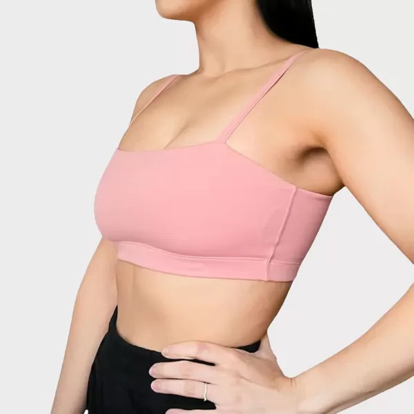 Aoxjox Womens Workout Bandeau Sports Bras Training Fitness Running Yoga Crop Tank TopPink