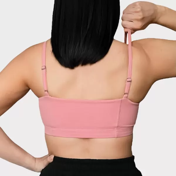 Aoxjox Womens Workout Bandeau Sports Bras Training Fitness Running Yoga Crop Tank TopPink
