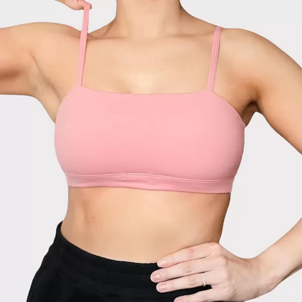 Aoxjox Womens Workout Bandeau Sports Bras Training Fitness Running Yoga Crop Tank TopPink