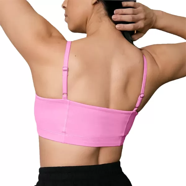 Aoxjox Womens Workout Bandeau Sports Bras Training Fitness Running Yoga Crop Tank TopPrism Pink