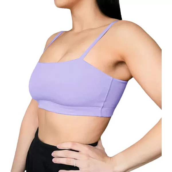 Aoxjox Womens Workout Bandeau Sports Bras Training Fitness Running Yoga Crop Tank TopPurple Heather