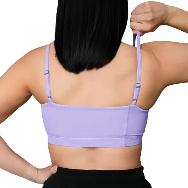 Aoxjox Womens Workout Bandeau Sports Bras Training Fitness Running Yoga Crop Tank TopPurple Heather