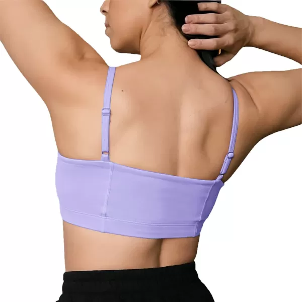 Aoxjox Womens Workout Bandeau Sports Bras Training Fitness Running Yoga Crop Tank TopPurple Heather