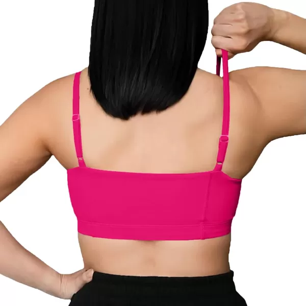 Aoxjox Womens Workout Bandeau Sports Bras Training Fitness Running Yoga Crop Tank TopRose Red