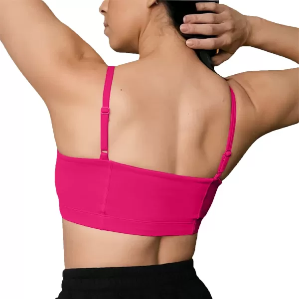 Aoxjox Womens Workout Bandeau Sports Bras Training Fitness Running Yoga Crop Tank TopRose Red