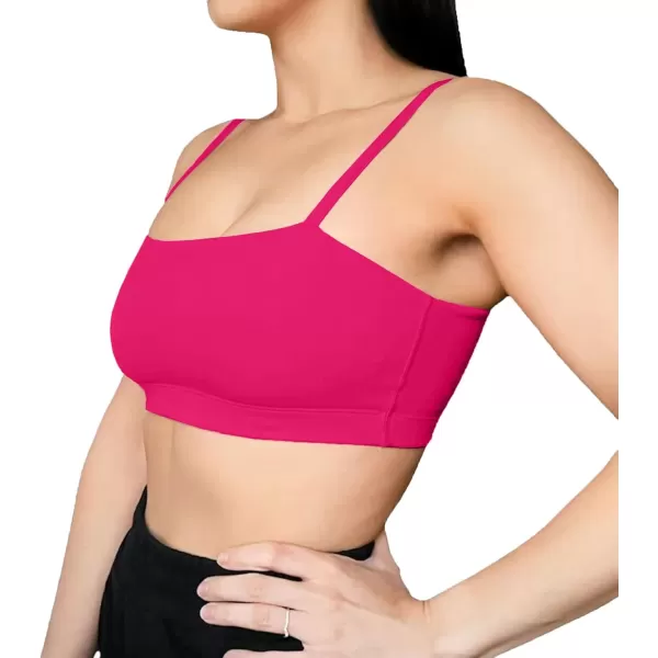 Aoxjox Womens Workout Bandeau Sports Bras Training Fitness Running Yoga Crop Tank TopRose Red