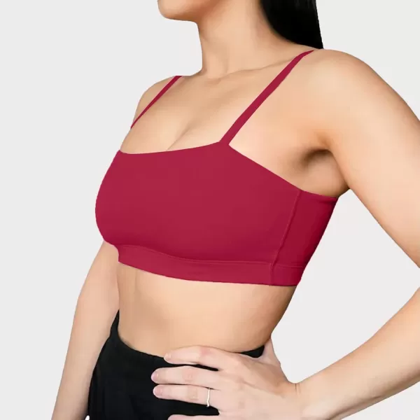 Aoxjox Womens Workout Bandeau Sports Bras Training Fitness Running Yoga Crop Tank TopRumba Red