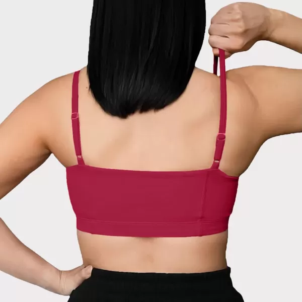 Aoxjox Womens Workout Bandeau Sports Bras Training Fitness Running Yoga Crop Tank TopRumba Red