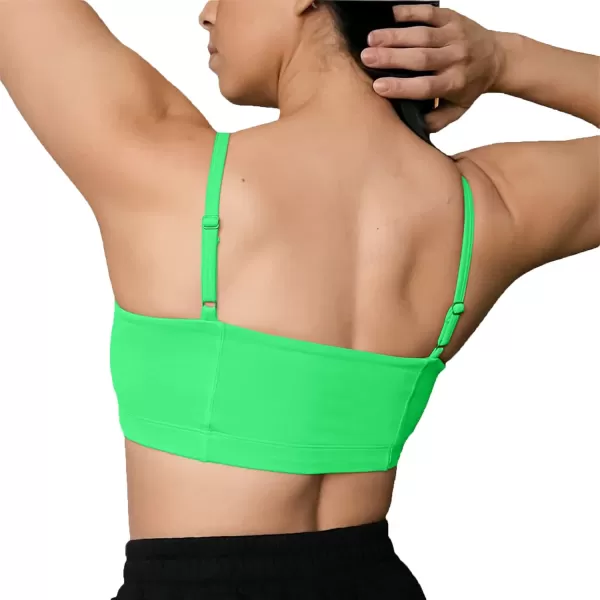 Aoxjox Womens Workout Bandeau Sports Bras Training Fitness Running Yoga Crop Tank TopSpring Bouquet Green