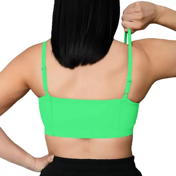 Aoxjox Womens Workout Bandeau Sports Bras Training Fitness Running Yoga Crop Tank TopSpring Bouquet Green