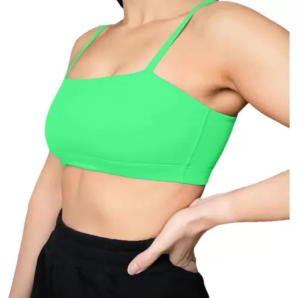 Aoxjox Womens Workout Bandeau Sports Bras Training Fitness Running Yoga Crop Tank TopSpring Bouquet Green