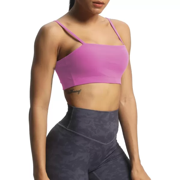 Aoxjox Womens Workout Bandeau Sports Bras Training Fitness Running Yoga Crop Tank TopSpring Crocus