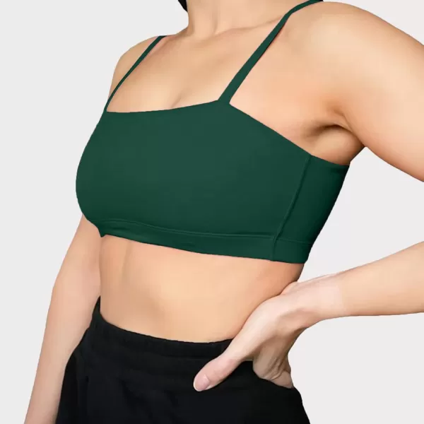 Aoxjox Womens Workout Bandeau Sports Bras Training Fitness Running Yoga Crop Tank TopStorm Green