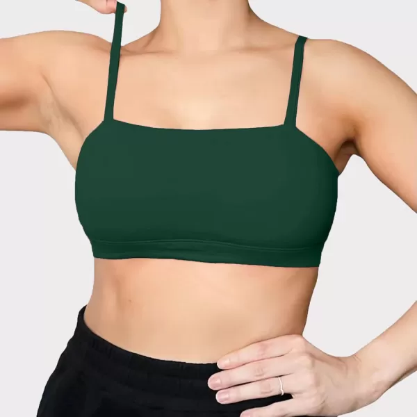 Aoxjox Womens Workout Bandeau Sports Bras Training Fitness Running Yoga Crop Tank TopStorm Green