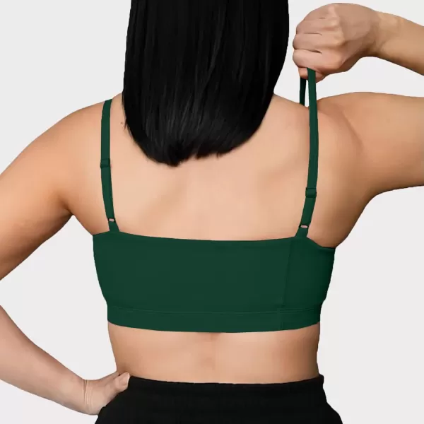 Aoxjox Womens Workout Bandeau Sports Bras Training Fitness Running Yoga Crop Tank TopStorm Green