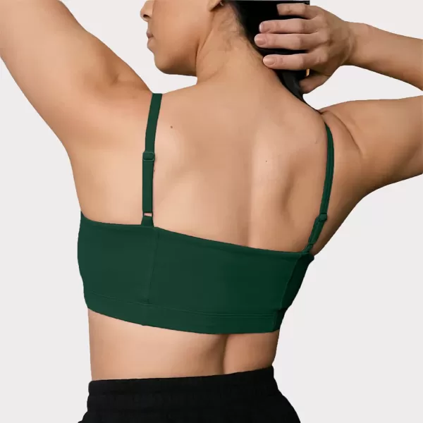 Aoxjox Womens Workout Bandeau Sports Bras Training Fitness Running Yoga Crop Tank TopStorm Green