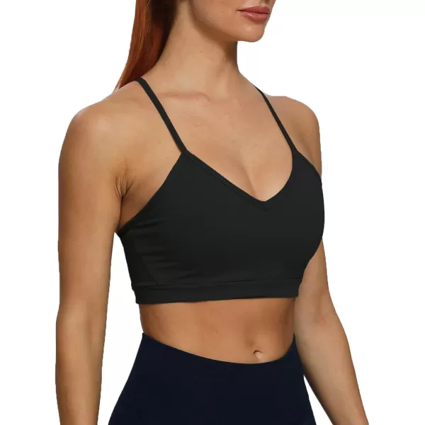 Aoxjox Womens Workout Sports Bras Fitness Backless Padded Cassie Convertible Strappy Bra Yoga Crop Tank TopBlack