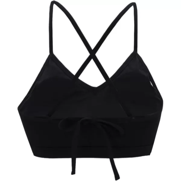 Aoxjox Womens Workout Sports Bras Fitness Backless Padded Cassie Convertible Strappy Bra Yoga Crop Tank TopBlack