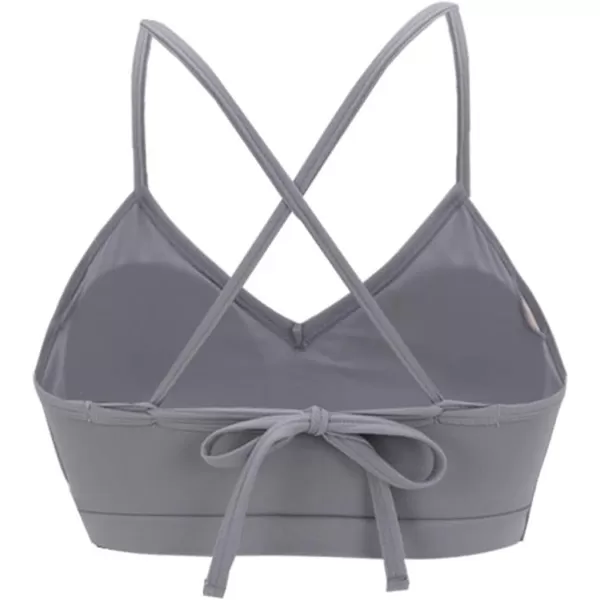 Aoxjox Womens Workout Sports Bras Fitness Backless Padded Cassie Convertible Strappy Bra Yoga Crop Tank TopGrey