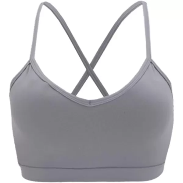 Aoxjox Womens Workout Sports Bras Fitness Backless Padded Cassie Convertible Strappy Bra Yoga Crop Tank TopGrey