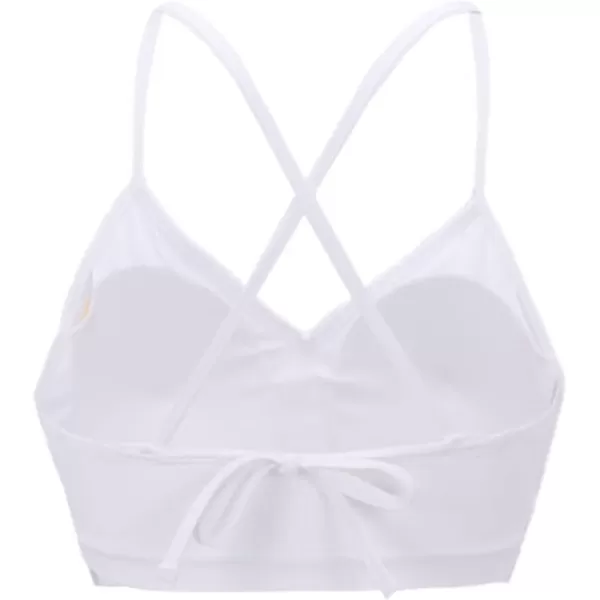 Aoxjox Womens Workout Sports Bras Fitness Backless Padded Cassie Convertible Strappy Bra Yoga Crop Tank TopWhite
