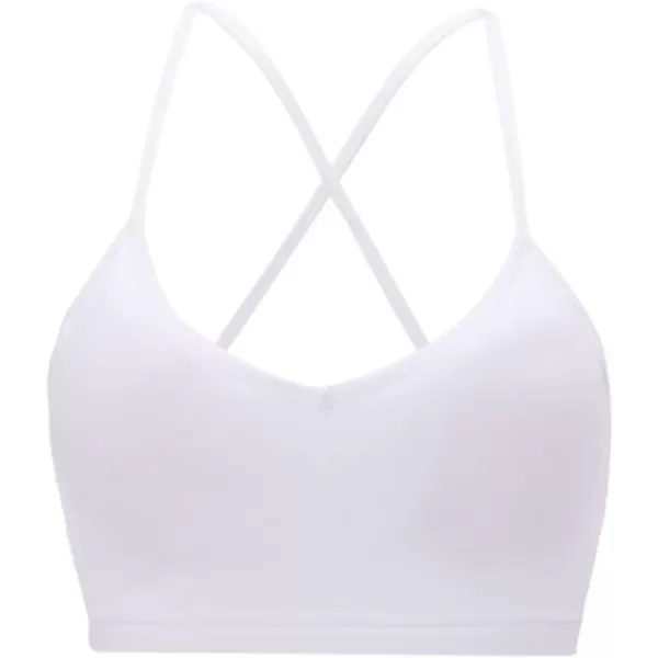 Aoxjox Womens Workout Sports Bras Fitness Backless Padded Cassie Convertible Strappy Bra Yoga Crop Tank TopWhite