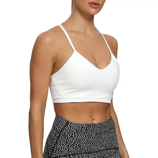 Aoxjox Womens Workout Sports Bras Fitness Backless Padded Cassie Convertible Strappy Bra Yoga Crop Tank TopWhite